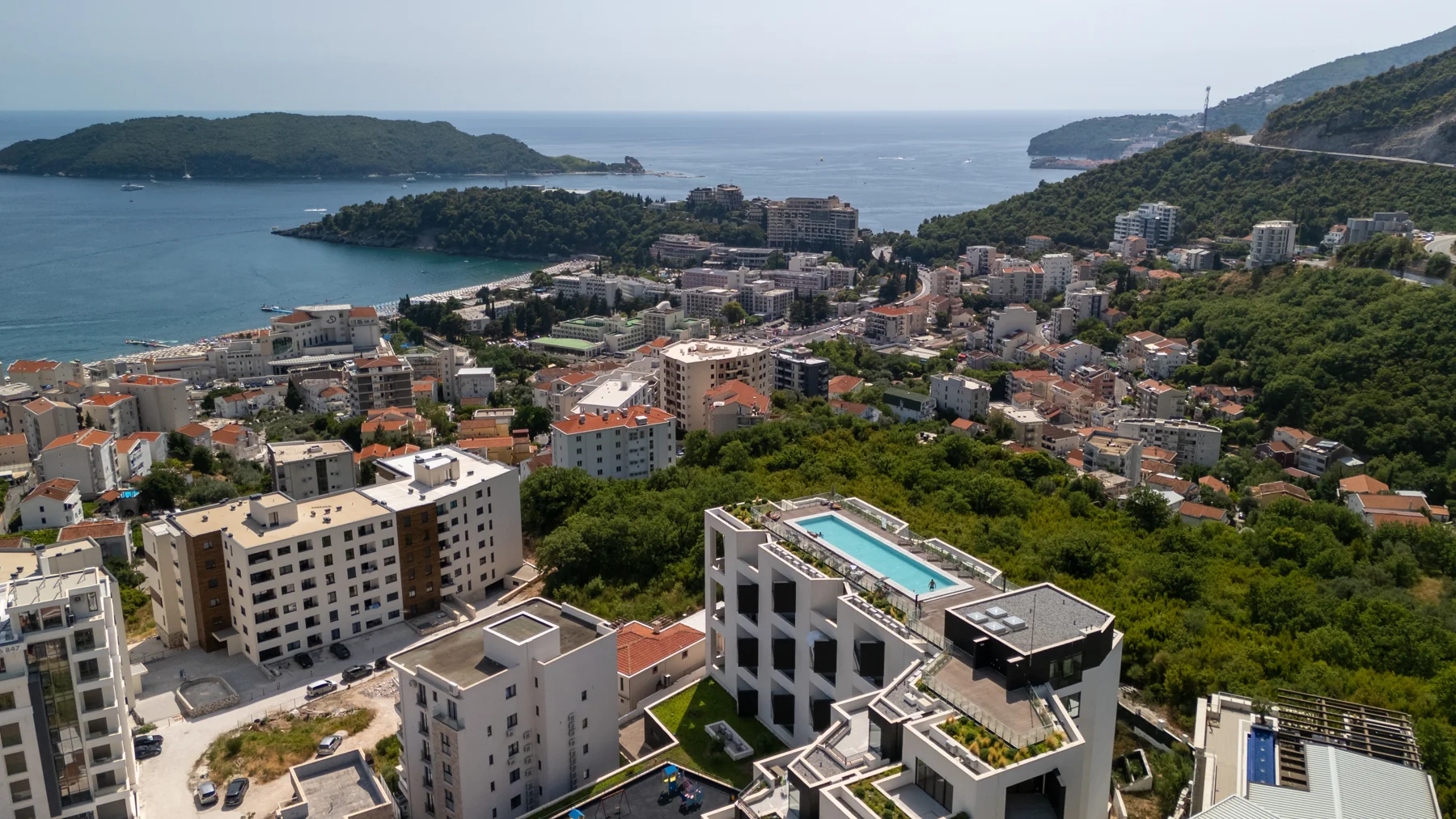 The residence and Bečići panorama