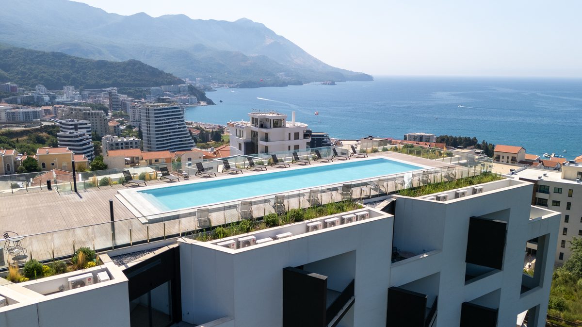 Rooftop pool sea view